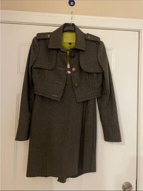Babe Brand Olive Green Military-Style Cropped Jacket - Unbranded